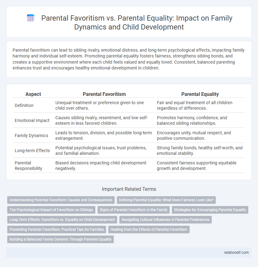 Parental Favoritism vs. Parental Equality: Impact on Family Dynamics and Child Development
