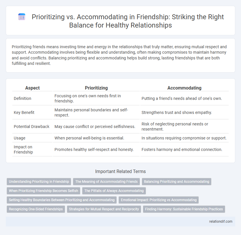 Prioritizing vs. Accommodating in Friendship: Striking the Right Balance for Healthy Relationships