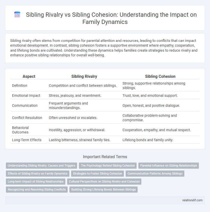 Sibling Rivalry vs Sibling Cohesion: Understanding the Impact on Family Dynamics
