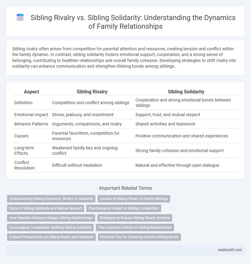 Sibling Rivalry vs. Sibling Solidarity: Understanding the Dynamics of Family Relationships