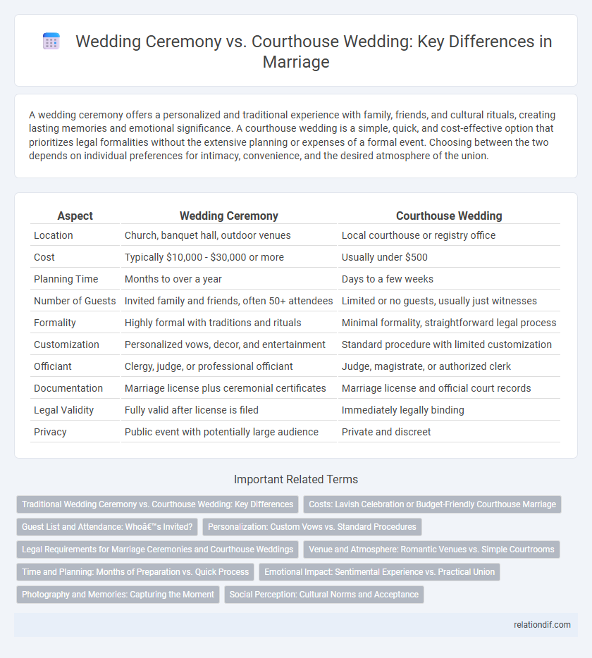 Wedding Ceremony vs. Courthouse Wedding: Key Differences in Marriage