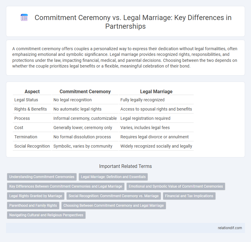 Commitment Ceremony vs. Legal Marriage: Key Differences in Partnerships
