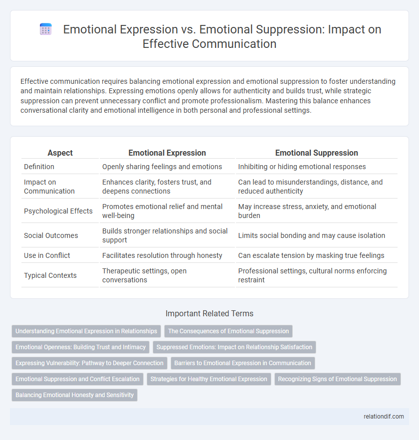 Emotional Expression vs. Emotional Suppression: Impact on Effective Communication