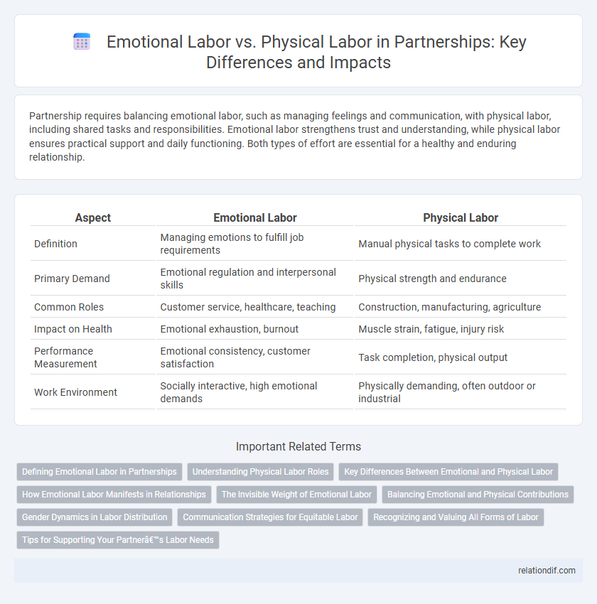 Emotional Labor vs. Physical Labor in Partnerships: Key Differences and Impacts