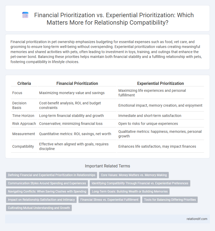 Financial Prioritization vs. Experiential Prioritization: Which Matters More for Relationship Compatibility?