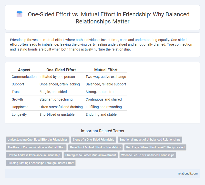 One-Sided Effort vs. Mutual Effort in Friendship: Why Balanced Relationships Matter