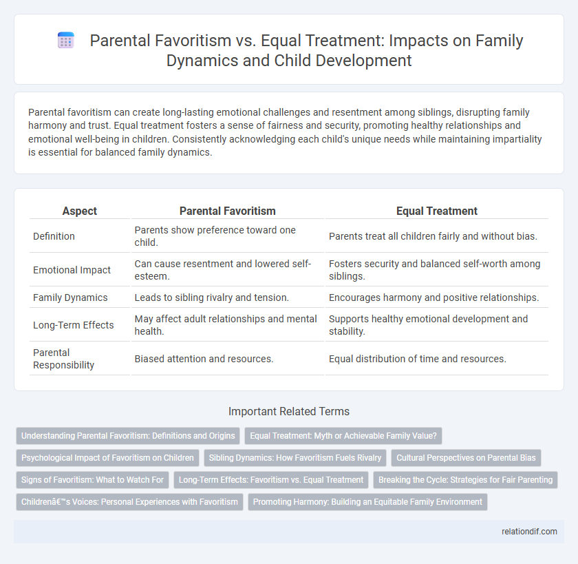Parental Favoritism vs. Equal Treatment: Impacts on Family Dynamics and Child Development