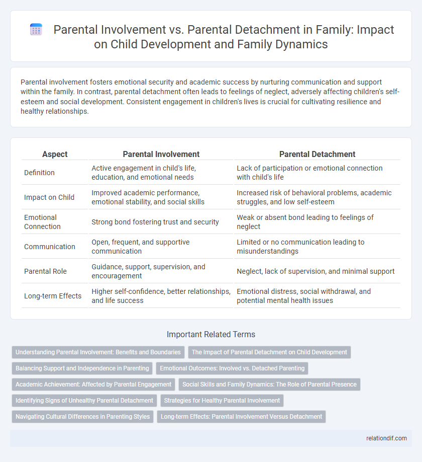 Parental Involvement vs. Parental Detachment in Family: Impact on Child Development and Family Dynamics