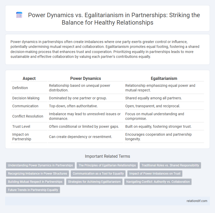 Power Dynamics vs. Egalitarianism in Partnerships: Striking the Balance for Healthy Relationships