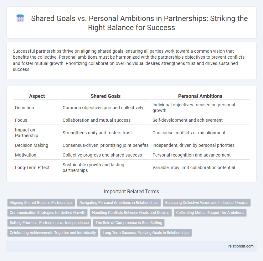 Shared Goals vs. Personal Ambitions in Partnerships: Striking the Right Balance for Success