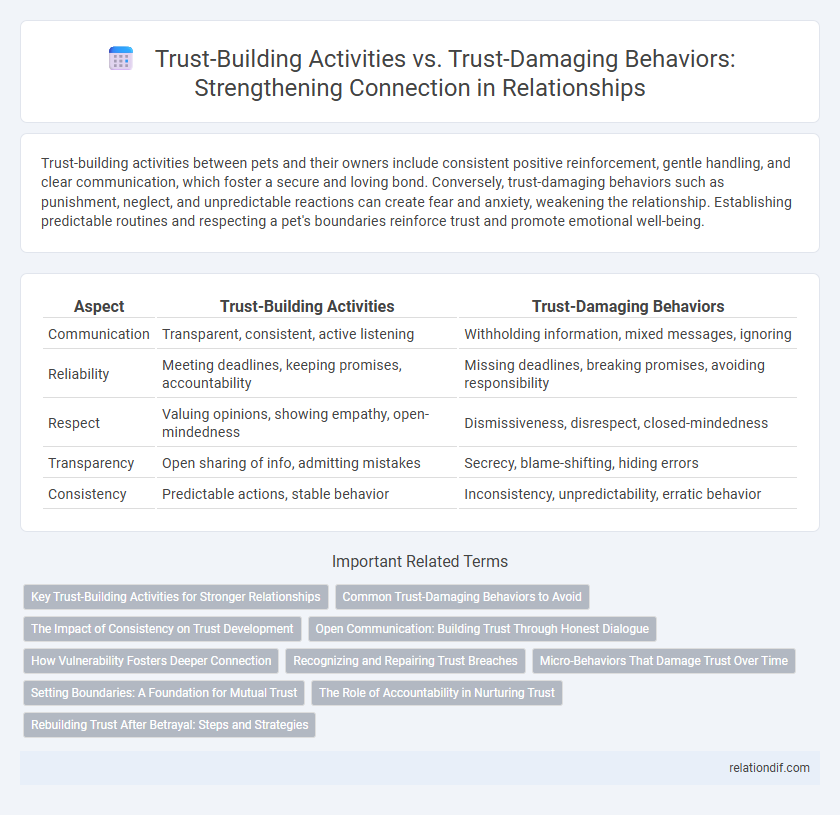 Trust-Building Activities vs. Trust-Damaging Behaviors: Strengthening Connection in Relationships